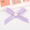 Lazo de perlas de color liso para atar a mano, accesorios de joyería, accesorios para el cabello, bolso colgante, accesorios de decoración de pajarita