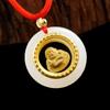 Colgante de Jadeíta Guanyin Buda con Incrustaciones de Oro, Joyería de Jade Hetian Natural, Transmisión en Vivo de Comercio Electrónico Dropshipping S2050523