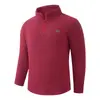 2026 Nueva Sudadera Gruesa de Forro Polar con Media Cremallera y Cuello Alto de Color Sólido para Hombre, Talla Grande, Camiseta Básica Casual, Otoño/Invierno Transfronteriza