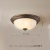 Luminária de teto vintage para quarto estilo italiano, Luminária redonda de tecido retro artística estilo sul-asiático para quarto principal, Luminária minimalista para escritório