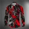 Camisas Estampadas Abstratas com Arte Degradê 2024 Novas para Saídas Diárias Primavera e Verão Camisas de Manga Longa Dobráveis