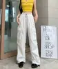 Pantalones Casuales Rectos de Trabajo Harajuku Retro Hip-Hop de la Calle Principal Americana con Bolsillos, Pantalones Paracaídas Plisados, Pantalones Largos Sueltos