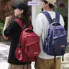 Mochila Unicolor Japonesa Mochila Escolar de Grande Capacidade Ensino Fundamental Feminina Bolsa Casual Simples Mochila para Casal Estudante Universitário