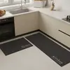 Tapete de Piso para Cozinha, Absorvente de Óleo, Absorvente de Água, Resistente à Sujeira, Tapete Longo, Antiderrapante Doméstico, Limpável com Pano, Lavável, Tapete Especial de Terra de Diatomáceas para Pés