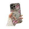 Capa de Celular Espelhada Ondulada com Tema de Castor para iPhone 17, Capa Protetora Cartoon Estilo Ins Primavera e Verão para iPhone 13/16