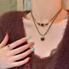 Colar Maillard Pedra Olho de Tigre 2025 Feminino Luxo Leve Nicho Alto Padrão Corrente da Clavícula Outono e Inverno Corrente de Suéter Suéter