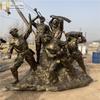 Oitava Rota Escultura do Exército Fazendo Fundido Cobre Fibra de Vidro Reforçado Plástico Imitação Cobre Militar e Civil Anti-Guerra Anti-Japonesa Figura Quadrada Estátua Paisagem Escultura do Exército Vermelho
