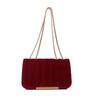 Bolsa de terciopelo transfronteriza para mujer bolsos2023 primavera textura popular bolsa cuadrada pequeña moda todo-partido cadena hombro bandolera