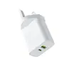 Cargador de Doble Puerto de Carga Rápida Estándar Británico Pd25W Transfronterizo Adecuado para Teléfonos Móviles Samsung y Apple Cabezal de Carga Ukca