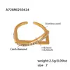 Anel Mystery Li Cravejado com Zircônia de Diamante Total para Dedo Anelar Feminino Abertura Design Leve de Luxo Sensação Anel para Dedo Anelar Bezhusu Acessórios de Aço Titânio Moda
