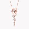 Collar de Oro Rosa de Moda, Versátil, Estilo Ins, para Mujer, con Moissanita y Cadena para Clavícula de Plata de Ley S925, Venta al por Mayor