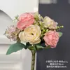 Nuevo Simulación de Comercio Exterior Ramo de Flores Manojo Pequeño Peonía Feliz Flor Rosa Decoración Mesa de Comedor Hogar Decoración Pastoral Flor de Seda
