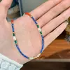 Collar de Cuentas Ojo del Diablo Lapislázuli Retro Exquisito de Gama Alta Europeo y Americano Lujo Accesible Nicho Versátil Cadena para Clavícula para Mujeres