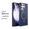 Para Samsung s25ultra funda de cuero para teléfono funda de color sólido s24plus /25plus funda de cuero funda para teléfono con succión magnética