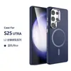 Funda de Cuero de Color Sólido para Samsung s25ultra Cubierta Completa Resistente a Caídas S24 Plus Funda Protectora Magnética para Teléfono Móvil