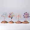 Adorno de Árbol de la Fortuna de Cristal Natural Amatista Transfronterizo, Árbol del Dinero de Grava de Cristal, Artesanías para Gabinete de Vino de Sala de Estar