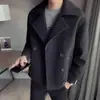 Gabardina Abrigo para Hombre Otoño e Invierno Abrigo Corto de Lana Diseño 2020 Sentido de Diseño Moda Coreana Atractivo Viento Británico Abrigo de Lana