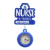 Reloj de bolsillo retráctil para enfermera RN más vendido transfronterizo, hebilla de acrílico con purpurina fácil de tirar, reloj de bolsillo anti-pérdida con insignia médica NURSE
