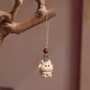 Doce Llaveros del Zodiaco con Tallados en Madera para Llaves del Coche: Rata, Buey, Tigre, Conejo, Dragón, Serpiente, Caballo, Oveja, Mono, Gallo, Perro, Conejo