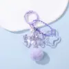Llavero Colgante de Frijol Transparente Estrella Lazo Llavero Acrílico Colgante Femenino Adorno En Stock Envío Directo