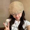Gorra Plana de Mezclilla Lavada con Estrella Retro Americana para Mujer, Primavera y Verano, para Cabezas Grandes, Mostrar Rostro, Visera Pequeña, Gorra de Painter, Gorra Newsboy