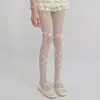 Meias de Seda Brancas Estilo Ballet Renda Jacquard Calça-Meia Jk Puro Desejo Laço Seda Branca Sexy Spice Girl Seda Preta