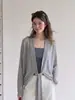Cardigã de malha branco fino e macio estilo coreano para mulheres, design de primavera, peça externa casual, proteção solar e camisa para ar condicionado