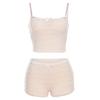 INS Estilo Europeu e Americano 2023 Verão Nova Moda Feminina Sling Lace Vest Conjunto de Shorts de Cintura Alta Slim-fit