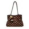 Moda Coreana Bolsa de Mão com Bolinhas Feminina 2026 Nova Simples para o Dia a Dia Bolsa Tote Moda Alto Valor Bolsa de Ombro Único