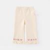 Calça Bordada Coreana para Bebê Menina Outono 2025 Novas Calças de Passeio para Meninas Calças Flare Estilo Ocidental Primavera e Outono 5511