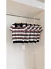 Nueva Camiseta Polo de Punto Rayada Estilo Miu 2025 de Manga Corta para Mujer con Hombro Normal, Cuello Camisero, Top Corto con Sentido del Diseño
