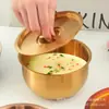 Tazón de Acero Inoxidable 304 Tazón para Huevo al Vapor Tazón Casero para Postre Ramen con Tapa Tazón Grande Taza para Arroz al Vapor Sopa Taza para Estofado Suministros de Cocina
