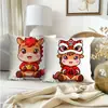 Almohada Año del Caballo 2026 Funda de Almohada Zodiacal de Año Nuevo Impresa por Ambos Lados Decoración del Hogar Cojín Funda de Cojín de Mesita de Noche Personalizada