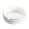 Cinzeiro de Cerâmica Estilo Chinês com Acabamento Dourado Criativo Cinzeiro de Porcelana Cinzeiro de Mesa para Hotel de Luxo Personalizável LO