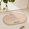 Tapete de chão de linho Dopamine para banheiro, absorvente de água, secagem rápida, antiderrapante, fácil de manter, adequado para hall de entrada, varanda, sala de estar e quarto