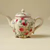 Tetera de Porcelana Ru Amarilla con Separador de Té y Agua, Juego de Té de Alta Gama para Uso Personal para Beber Té, Vajilla de Té Kung Fu