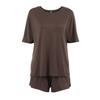 Pijama Transfronterizo Europeo y Americano Primavera Verano 2025 Tejido Cómodo Manga Corta Shorts Conjunto de Dos Piezas Ropa de Casa Suave Casual para Mujer