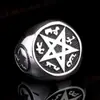 Anillo Retro de Cinco Puntas Europeo y Americano Venta al por Mayor Dominante para Hombres Adornos de Mano para Discoteca Anillo Personalizado de Acero de Titanio Liquidación