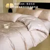 Conjunto de cama luxuoso e de alta qualidade, 60S, 100% algodão, jacquard em relevo, conjunto de quatro peças, capa de edredom 100% algodão, lençol de cama e conjunto de cama de três peças