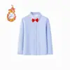 Camisa Branca Forrada com Fleece para Meninos, Fabricante com Estoque, Roupa de Performance Branca Espessa para Meninas Outono e Inverno, Camisa Térmica Infantil