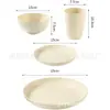 Conjunto de 16 Peças, Conjunto de 32 Peças Conjunto de Louças de Mesa de Plástico de Palha de Trigo para Cozinha, Tigelas, Pratos e Copos Inquebráveis, Adequado para Residências de Apartamento