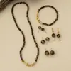 Collar Estilo Maillard Lujo Ligero Retro Piedra Ojo de Tigre Sentido de Alta Gama Hebilla de Herradura Cadena de Suéter con Perlas Collar para Cuello de Mujer Joyería
