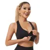 Sutiã Esportivo de Yoga com Zíper Frontal e Furos Respiráveis de Malha Vazada, Tamanho Grande, Sutiã Sem Fio com Bojos, Lindo Design nas Costas para Mulheres