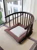 Assento Tatami Encosto de Madeira Maciça Cadeira de Meditação Sem Pés Cadeira Redonda Cama Canto de Janela Cadeira de Chá com Braços Cadeira Japonesa Washitsu
