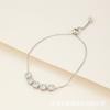 Pulseira de Zircônia Meia-Lua Estilo Coreano com Ajuste Deslizante, Feminina, Simples, Sentimento de Primeiro Amor, Modelo para Transmissão ao Vivo de Celebridade da Internet, Pulseira de Venda Direta da Fábrica