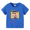 Algodão menina vestido de verão dos desenhos animados impresso de manga curta camiseta infantil estilo ocidental meia manga verão bebê casual top