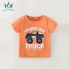 Camiseta infantil Meninos manga curta verão europeu e americano roupas infantis novas cartas de verão dinossauro algodão camisa top fashion