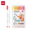 Set de caja de PP Deli HM517-12/24/36 colores de bolígrafos de acuarela triangulares retráctiles finos para pintura artística infantil