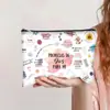 Bolsa de Cosméticos com Zíper Estampada Mais Vendida da Amazon Bolsa de Higiene Pessoal Feminina de Mão Estojo Simples e Moderno de Lona Bolsa de Armazenamento