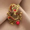 Broche con Forma de Dragón del Zodiaco Chino Estilo Chino Sentido del Diseño Nicho Corsage para Traje de Hombre Accesorios de Pin para Abrigo de Mujer
